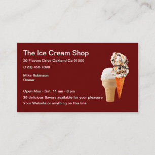 Ice Cream Parlor Simple Design Business Card
