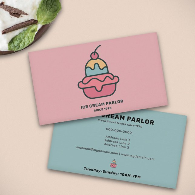 Ice Cream Parlor Vintage Business Card (Ice Cream Parlor Vintage Business Card)