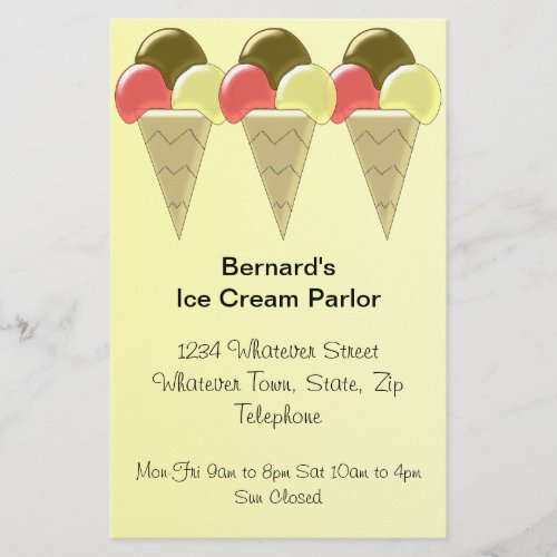 Ice Cream Parlour Flyer