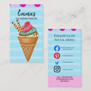 ice Cream parlour van party shop event food van Business Card