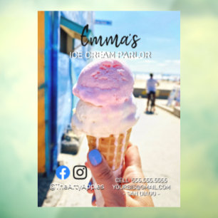 ice Cream parlour van party shop event food Windo Window Cling