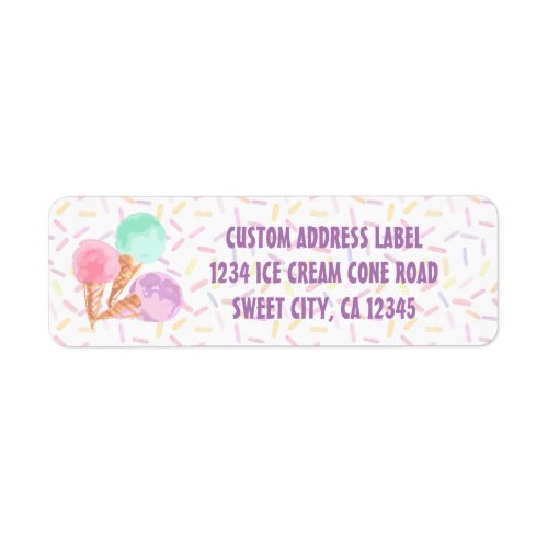 Ice Cream Party Address Labels