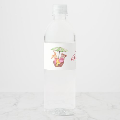Ice Cream Party Baby Shower Water Bottle Label