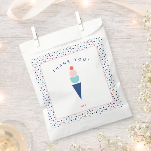 Ice Cream Party Custom Decor in Blue and Pink Favor Bag