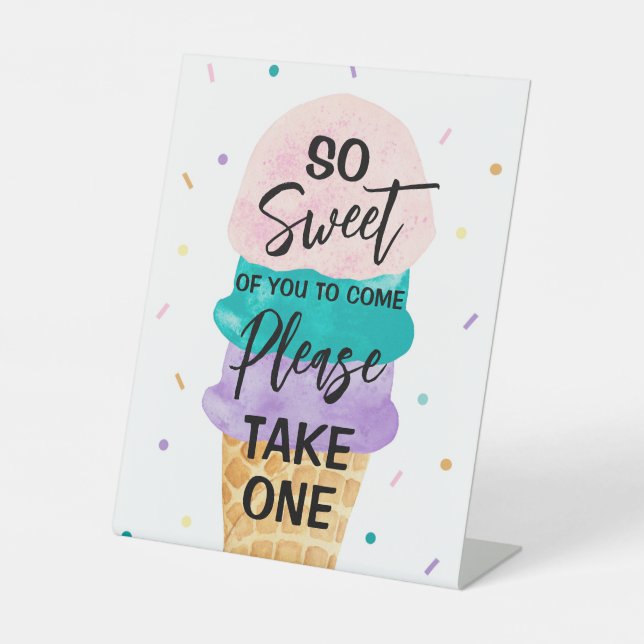 Ice Cream Party Favor Sign - Sundae (Front)