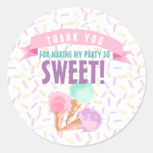 Ice Cream Party Favor Stickers