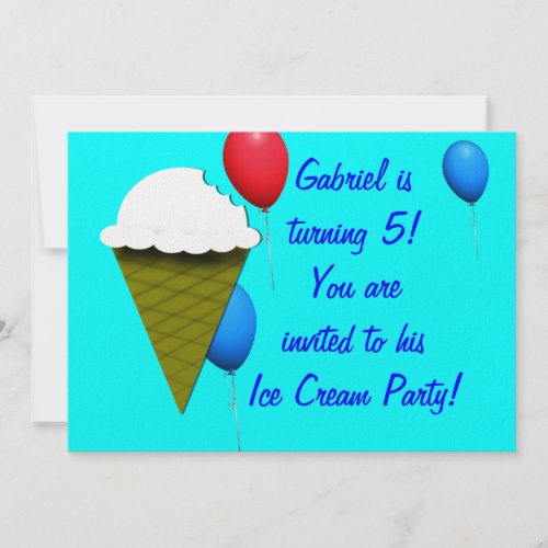 Ice Cream Party invitation