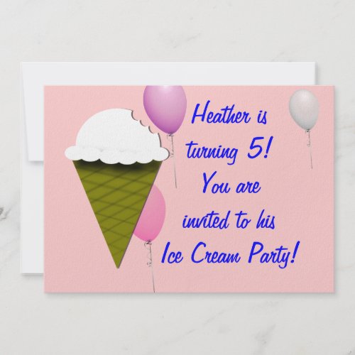 Ice Cream Party invitation