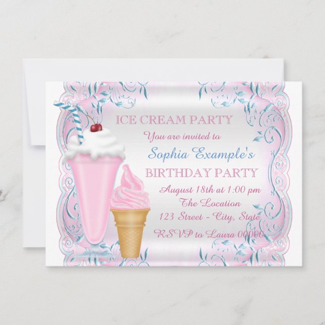 Ice Cream Party Invitation (Front)