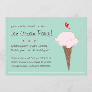 Ice Cream Party Invitation by pixiestick at Zazzle