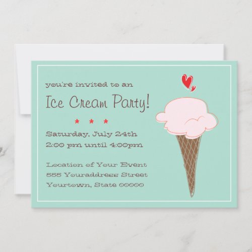 Ice Cream Party Invitation