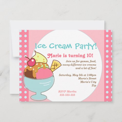 Ice Cream Party Invitation