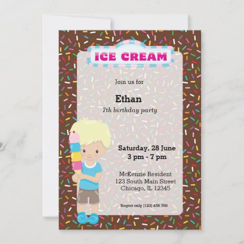 Ice cream party invitation