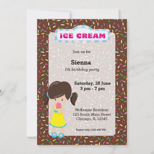 Ice cream party invitation