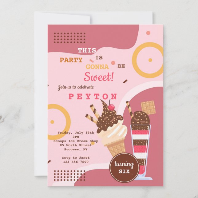 Ice Cream Party Invitation (Front)