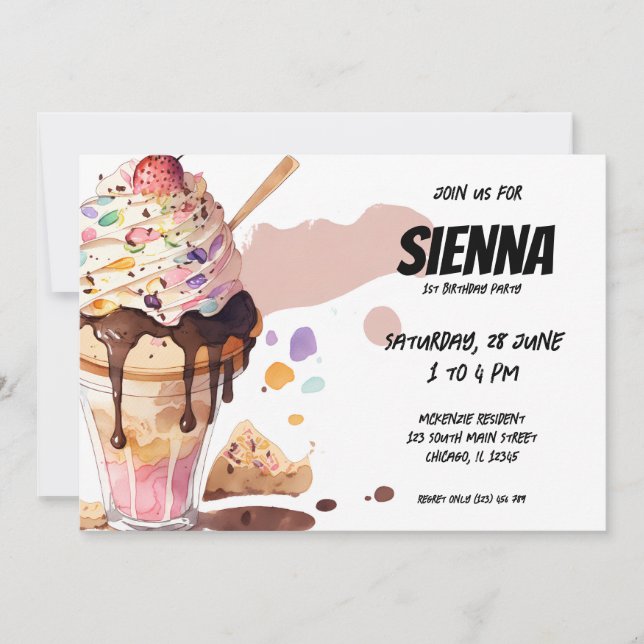 Ice Cream Party Invitation (Front)