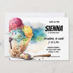 Ice Cream Party Invitation
