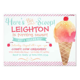 ice cream party invitations zazzle