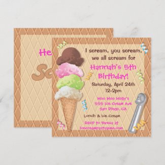 Ice Cream Party Invitation Celebration