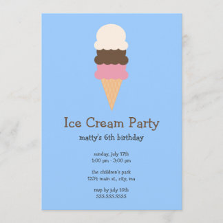 Ice Cream Party Invitations