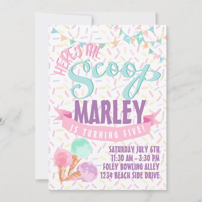 Ice Cream Party Invite (Front)