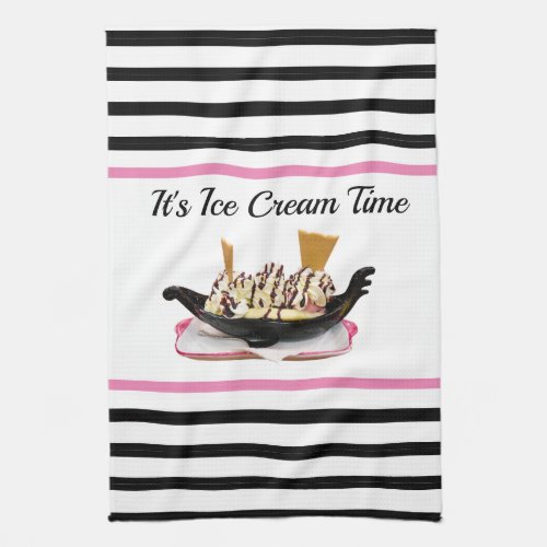 Ice Cream Party Kitchen Hand Towel