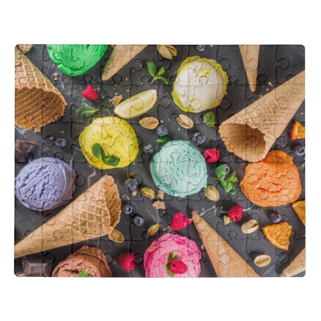 Ice Cream Party Modern Colorful Food Dessert Jigsaw Puzzle (Puzzle Horizontal)