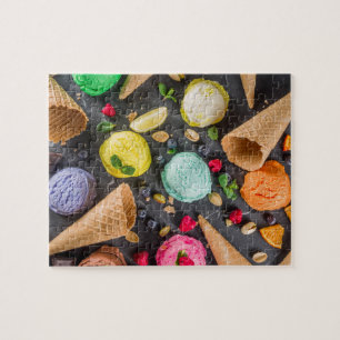 Ice Cream Party Modern Colorful Food Dessert Jigsaw Puzzle