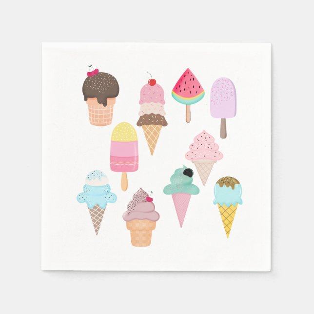 Ice Cream Party Napkins (Front)