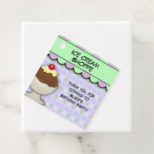 Ice Cream Party Pastel Sweet Shoppe Favor Tags