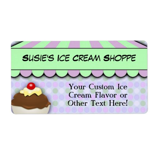 Ice Cream Party Pastel Sweet Shoppe Label