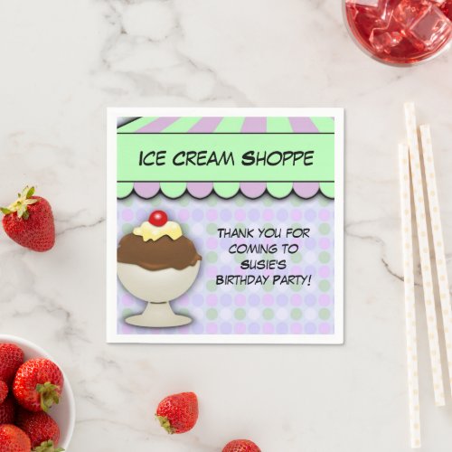 Ice Cream Party Pastel Sweet Shoppe Napkins