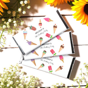 Ice Cream Party Popsicles White Hershey Bar Favors