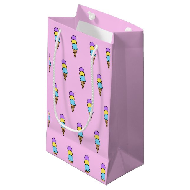 "Ice Cream Party" Small Gift Bag (Front Angled)
