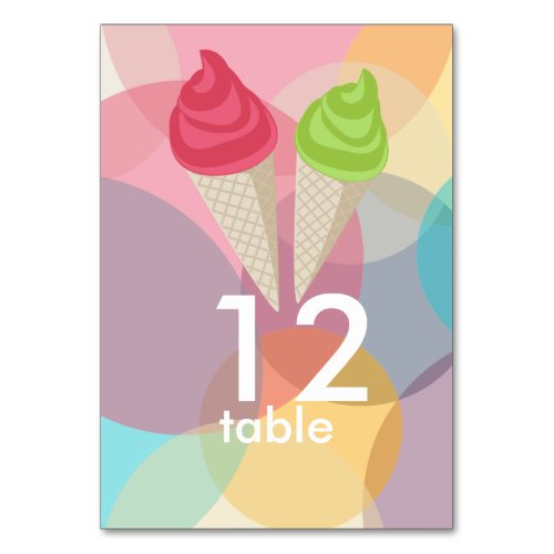 Ice cream party table number
