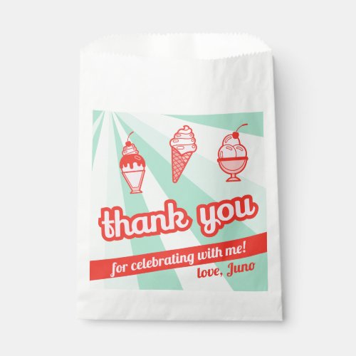 Ice Cream Party Thank You Favor Bag