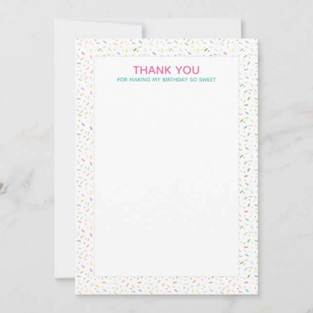 Ice Cream Party Thank You Note Invitation (Front)