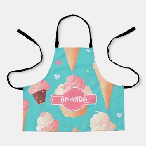 Ice cream Pastel Colorful Personalized Pattern Apron