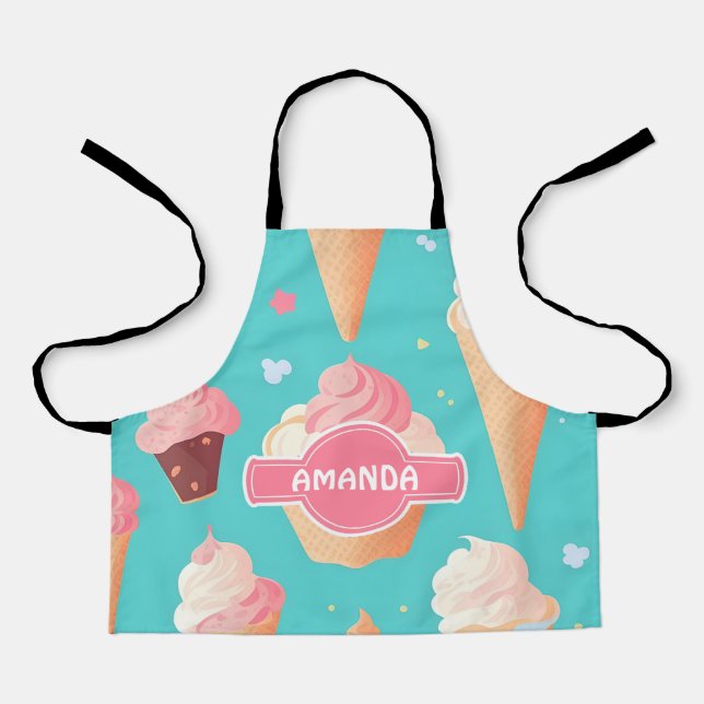Ice cream Pastel Colorful Personalized Pattern Apron (Front)