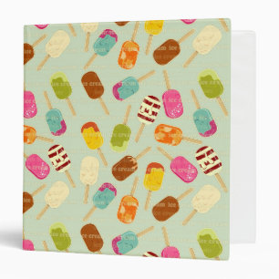 Ice Cream Pattern 3 Ring Binder