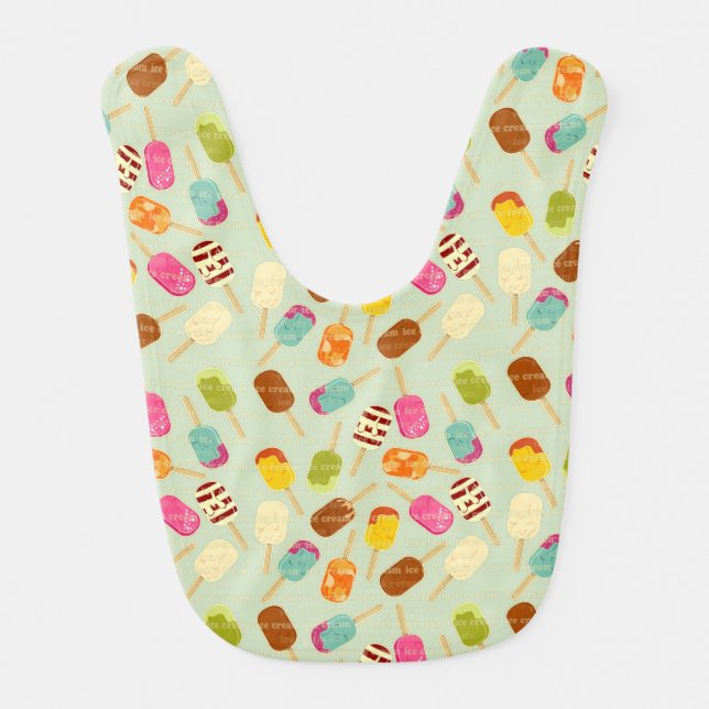 Ice Cream Pattern Baby Bib (Front)