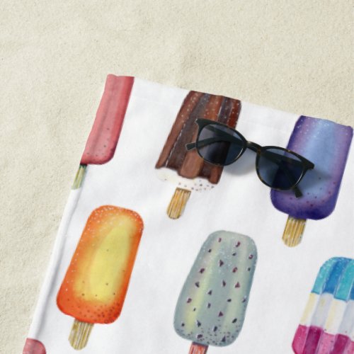 Ice Cream Pattern Beach Towel