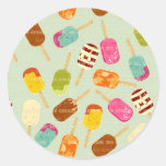 Ice Cream Pattern Classic Round Sticker