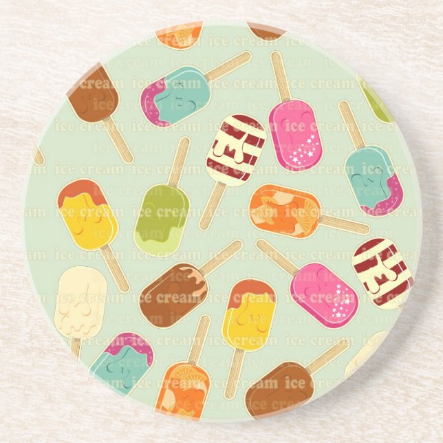 Ice Cream Pattern Coaster (Front)