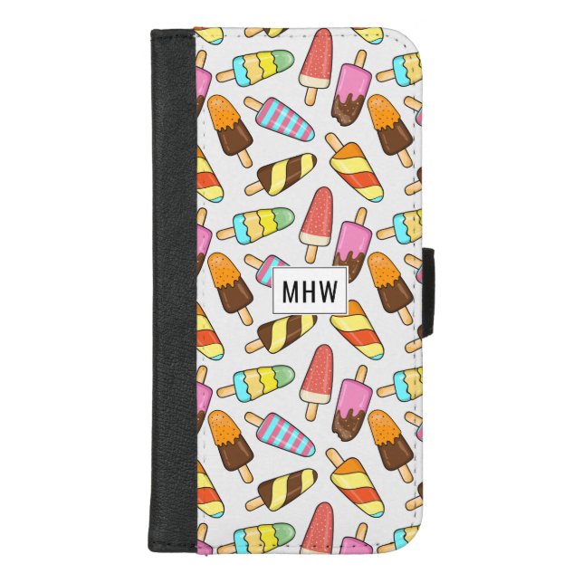 Ice Cream Pattern custom monogram phone wallets (Front)