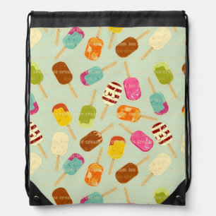 Ice Cream Pattern Drawstring Bag