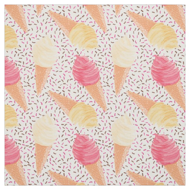 Ice Cream Pattern fabric (Swatch)