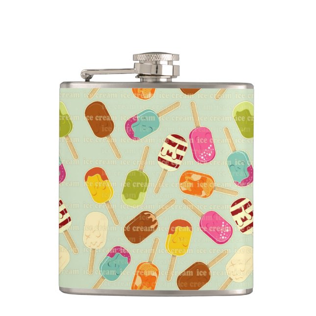 Ice Cream Pattern Flask (Front)