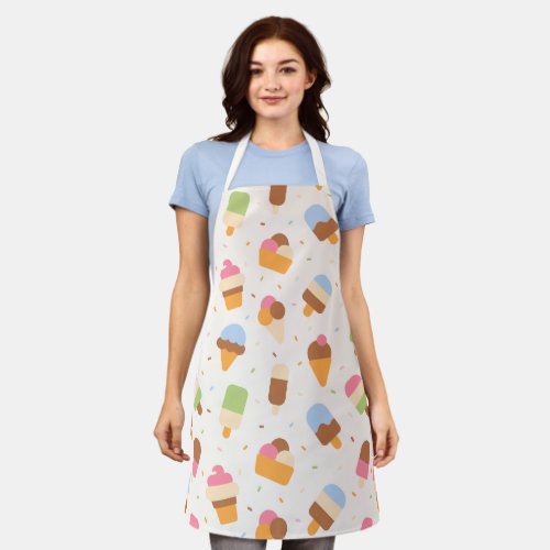 Ice Cream Pattern Ice Cream Cone Ice Popsicle Apron