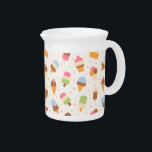 Ice Cream Pattern, Ice Cream Cone, Ice Popsicle Beverage Pitcher<br><div class="desc">Cute,  fun and adorable pattern with ice creams and sprinkles. Modern and trendy gift,  perfect for the ice cream lover in your life.</div>